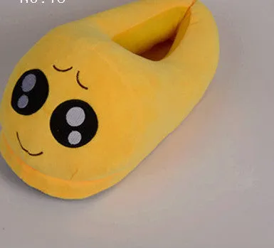 Emoji Slippers Cartoon Plush Slipper Home With The Full Expression Women/ Men Slippers House Shoes One Pair