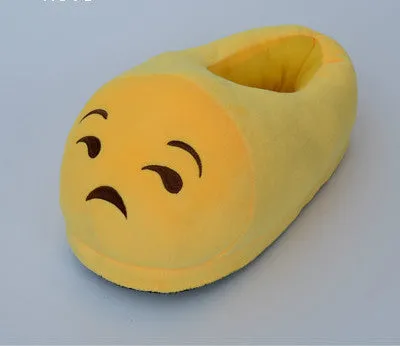 Emoji Slippers Cartoon Plush Slipper Home With The Full Expression Women/ Men Slippers House Shoes One Pair