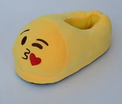 Emoji Slippers Cartoon Plush Slipper Home With The Full Expression Women/ Men Slippers House Shoes One Pair