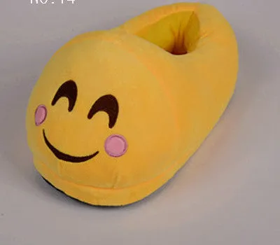 Emoji Slippers Cartoon Plush Slipper Home With The Full Expression Women/ Men Slippers House Shoes One Pair