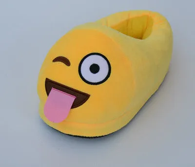Emoji Slippers Cartoon Plush Slipper Home With The Full Expression Women/ Men Slippers House Shoes One Pair
