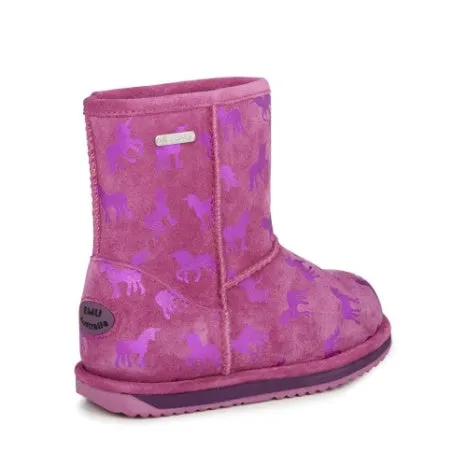 EMU Australia Brumby Rainbow Unicorn Waterproof Sheepskin Boot - Deep Pink