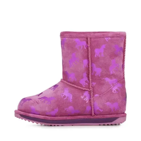 EMU Australia Brumby Rainbow Unicorn Waterproof Sheepskin Boot - Deep Pink