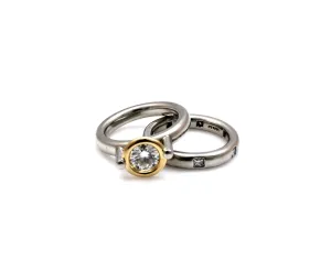 Engagement Ring   Wedding Band Set