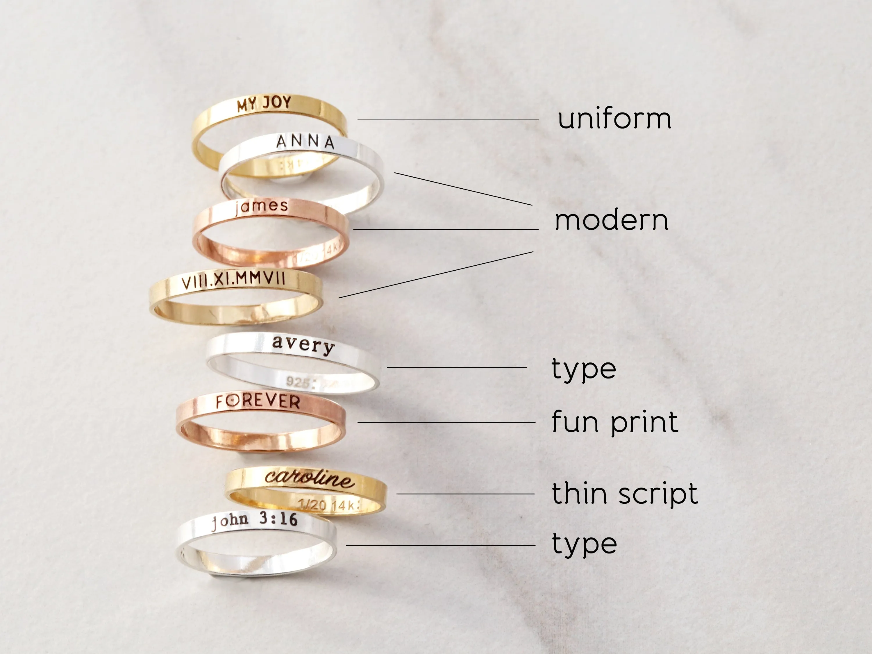 Engraved Flat Band Ring