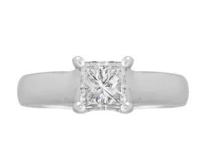 Estate 14k White Gold Princess Cut Diamond Engagement Ring