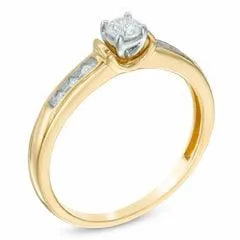 EternalDia 10k Yellow Gold Diamond Bridal Set Ring (0.25ct, IJ/I2I3)