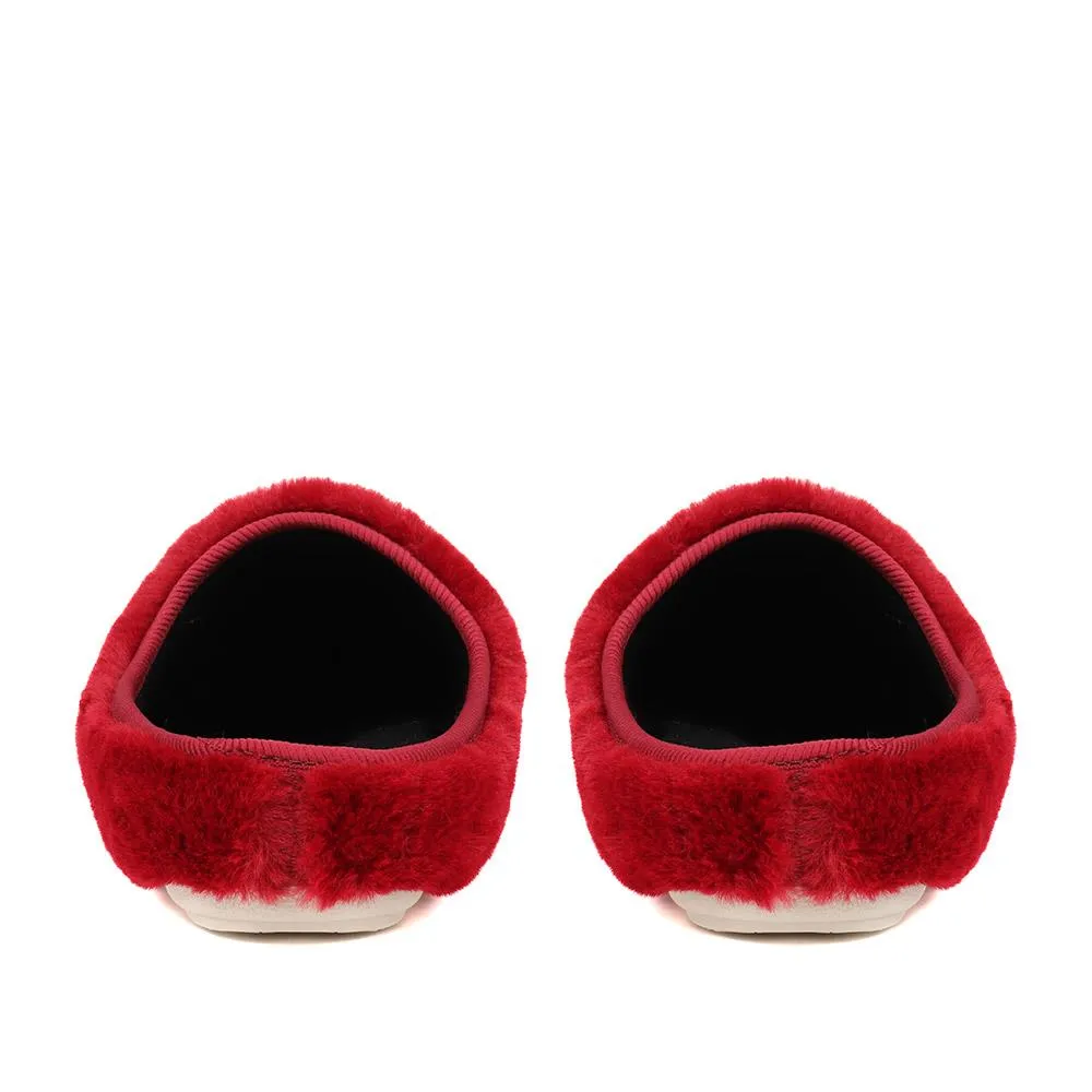 Faux Fur Mule Slippers - FLY38017 / 324 105