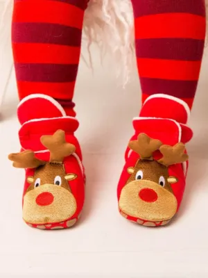 Festive Reindeer Booties