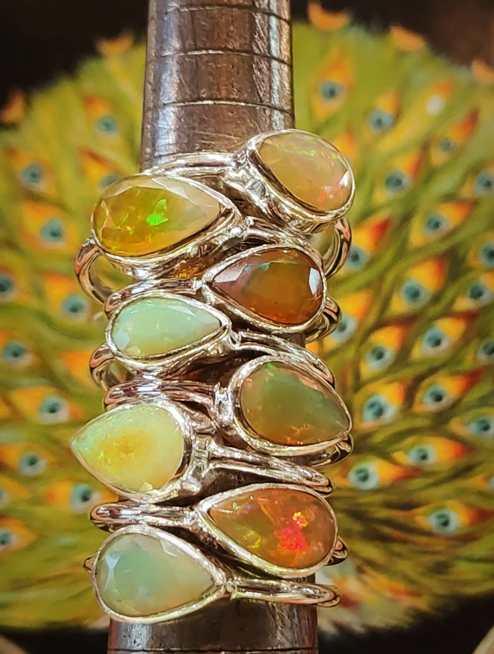 Fire Opal teardrops
