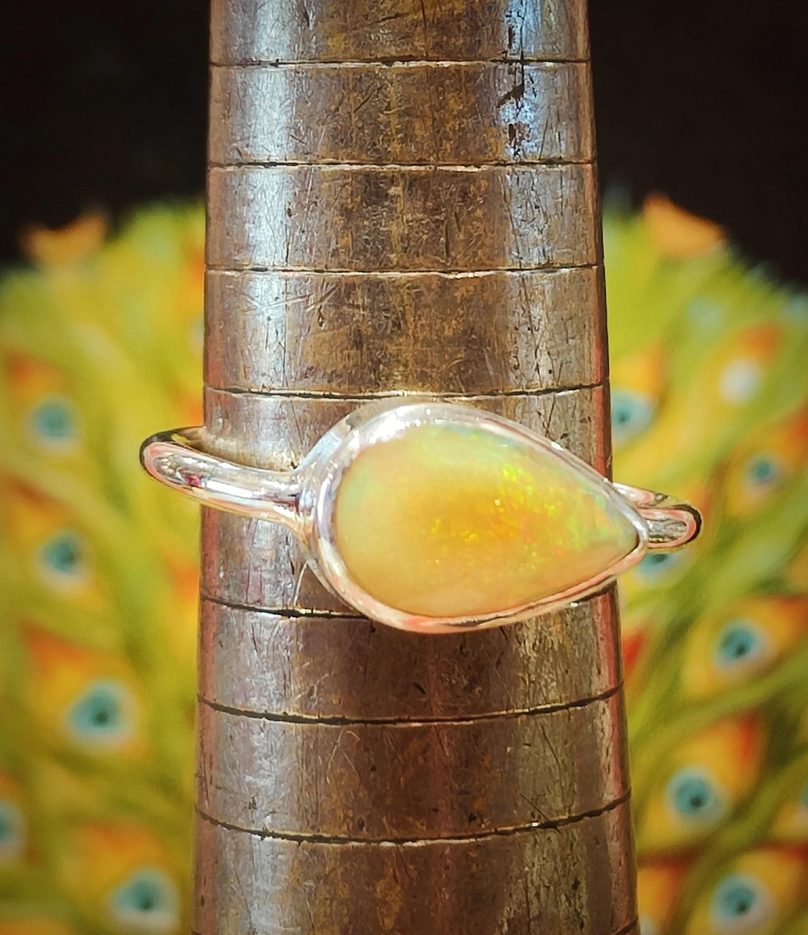 Fire Opal teardrops