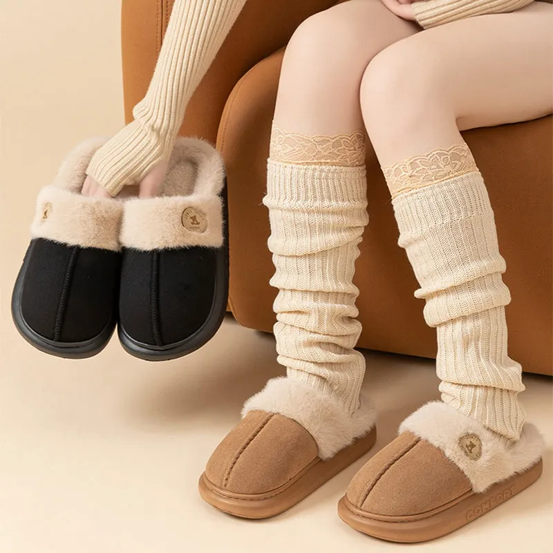 Fleece Slippers - Non-Slip and Warm Design
