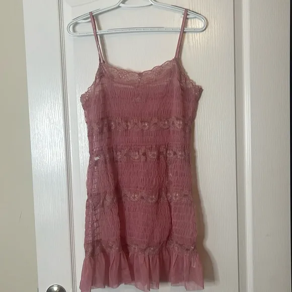 Free People Condesa Mini Slip Dress Smoke Rose Medium