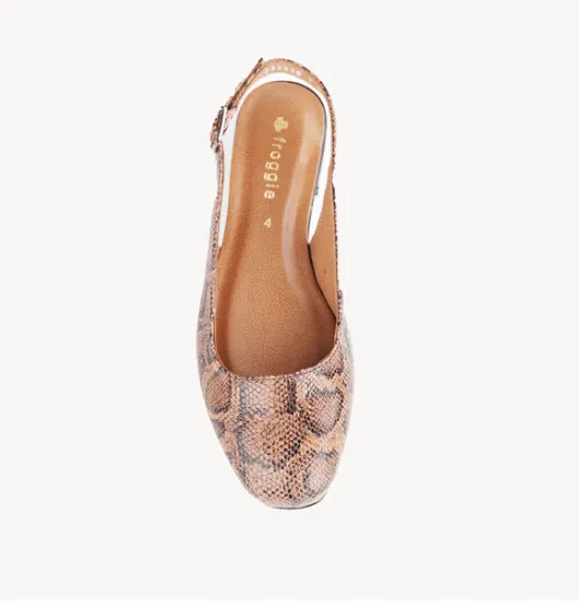 Froggie Slingback Flat Pump In Saddle-12589
