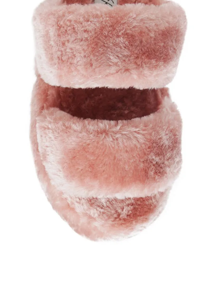 Fur Sandal Slippers Pink