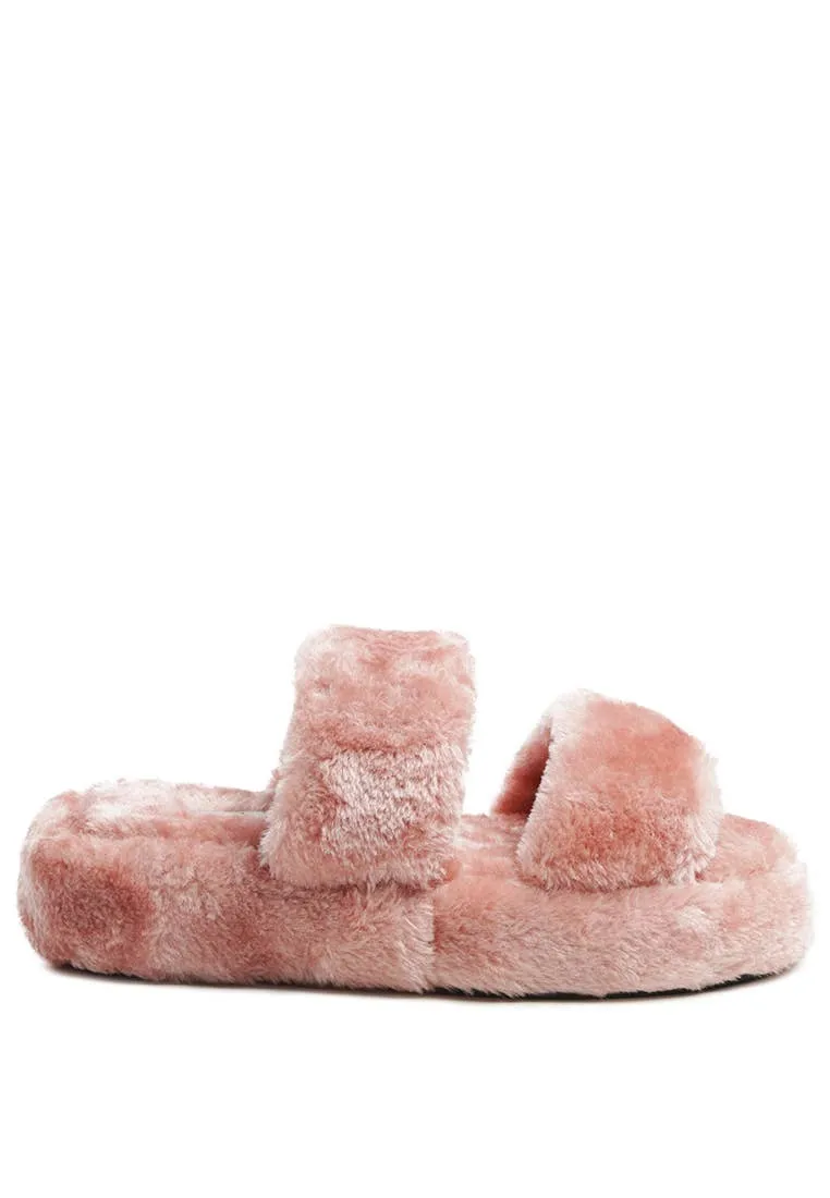 Fur Sandal Slippers Pink