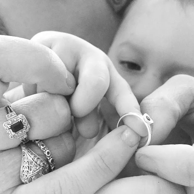 Girl's Heart Stacking Birthstone Rings - Sterling Silver