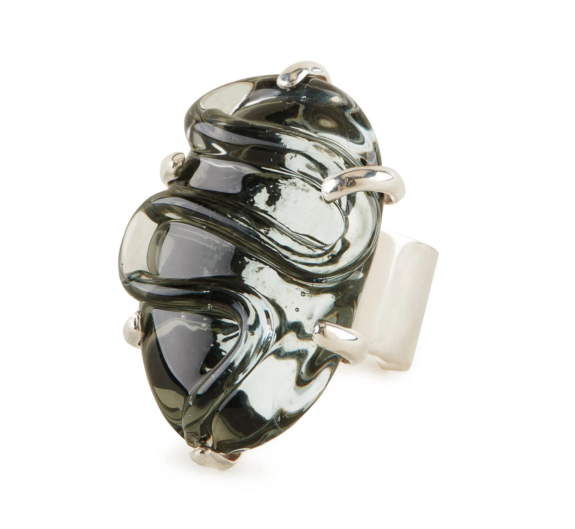 Glass Cocktail Rings, set in Silver or Vermeil