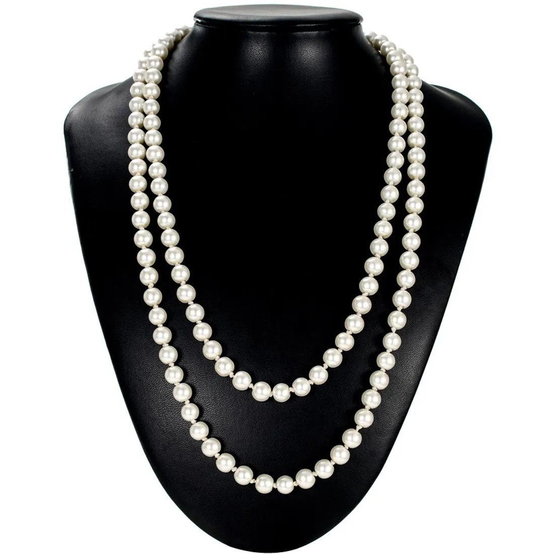 Great Gatsby Faux Pearl Pendant Necklace 1920s Jewelry|JaosWish