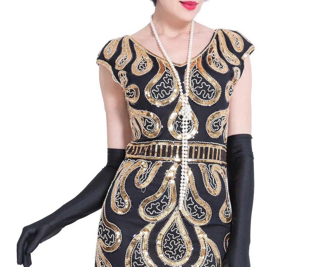 Great Gatsby Faux Pearl Pendant Necklace 1920s Jewelry|JaosWish