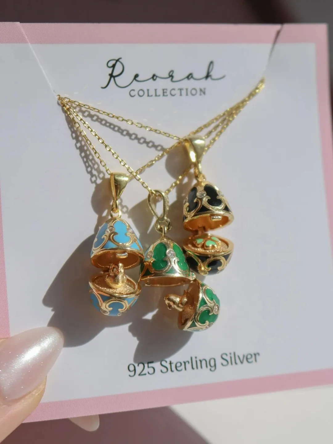 Green Chick Easter Necklace 925 Sterling Silver