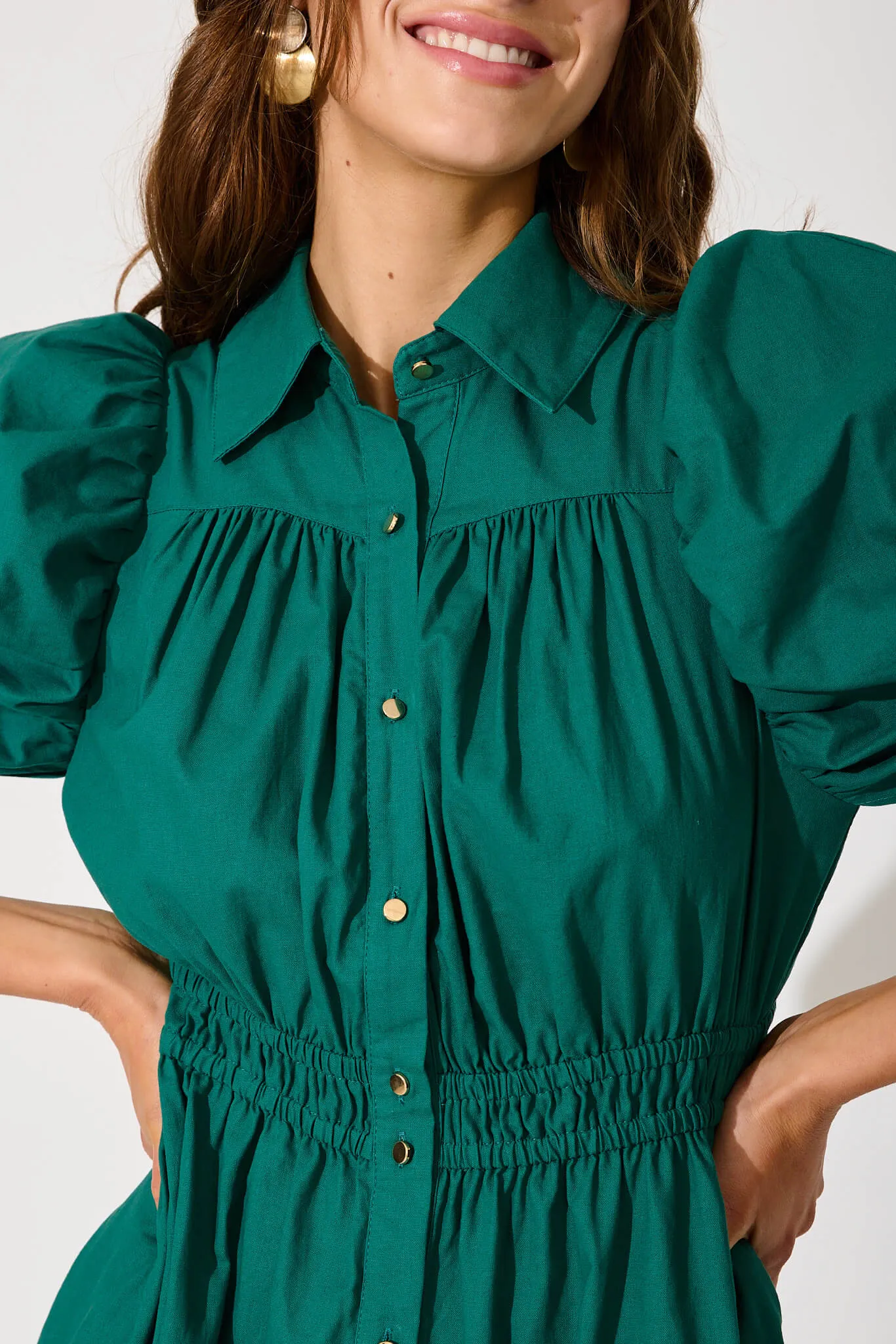 Green Cotton Midi Dress for Gemini Lovers