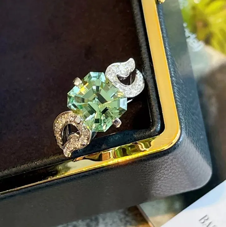 Green Diamond Ring | Green Amethyst Ring