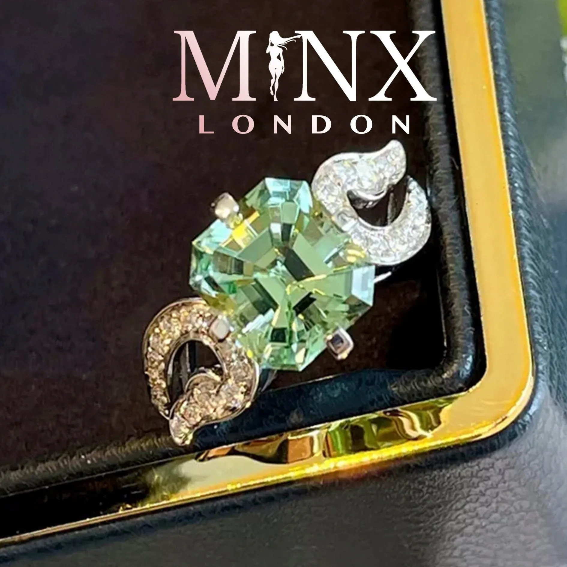 Green Diamond Ring | Green Amethyst Ring