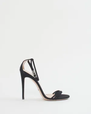 Gucci Black Suede Crystal GG Strappy Heeled Sandals - 36