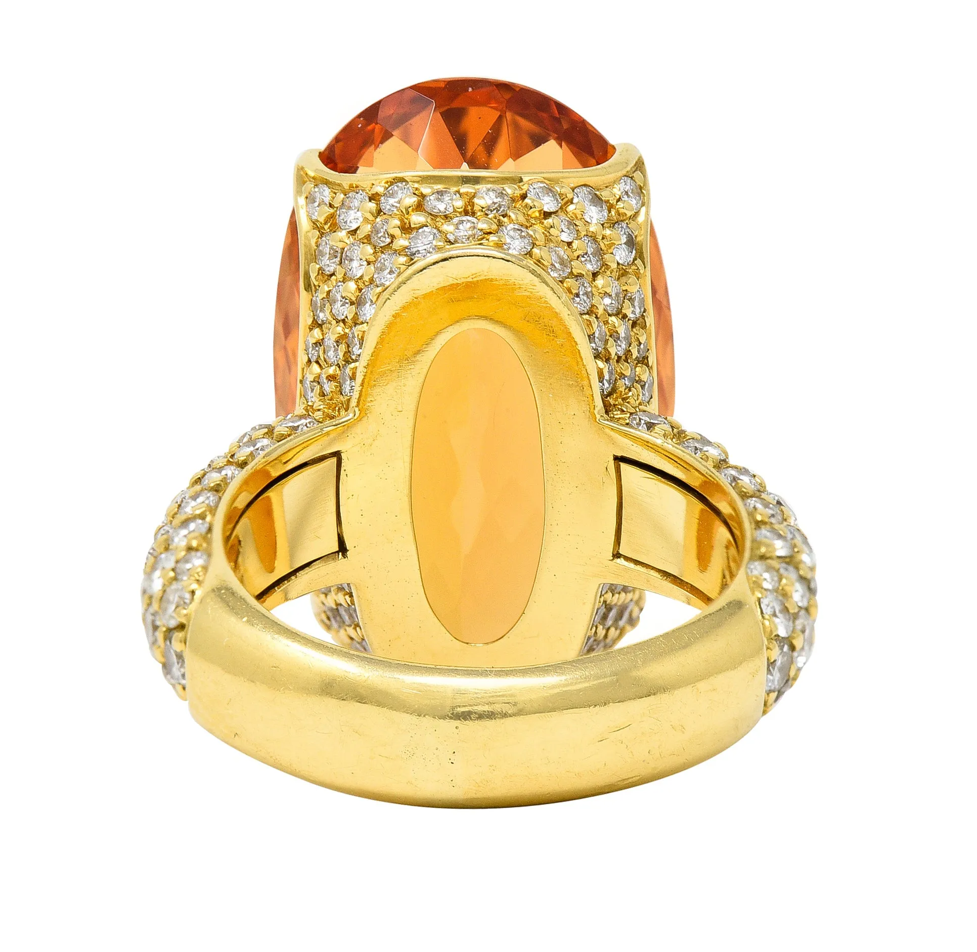 H. Stern 26.03 CTW Imperial Topaz Diamond 18 Karat Yellow Gold Cocktail Ring