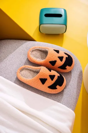 Halloween Illustrated Plush Fleece Fur Slippers