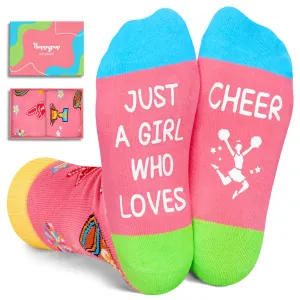 HAPPYPOP Gifts For 13-18 Year Old Girl - Softball Volleyball Gymnastics Ballet Gifts For Kids Girls, Kids Girls Soccer Socks