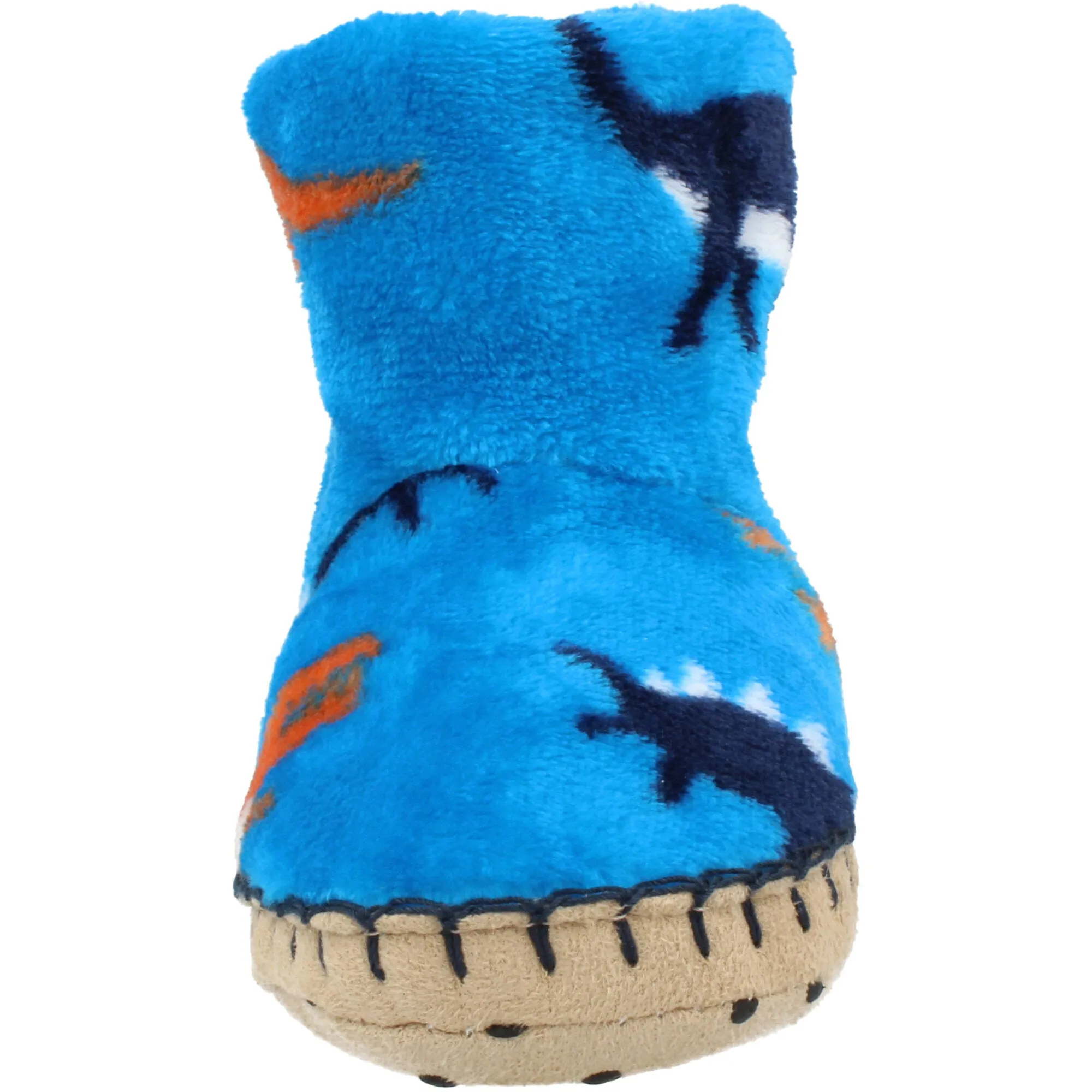 Hatley Wild Dinos Blue Danube Fleece Slippers