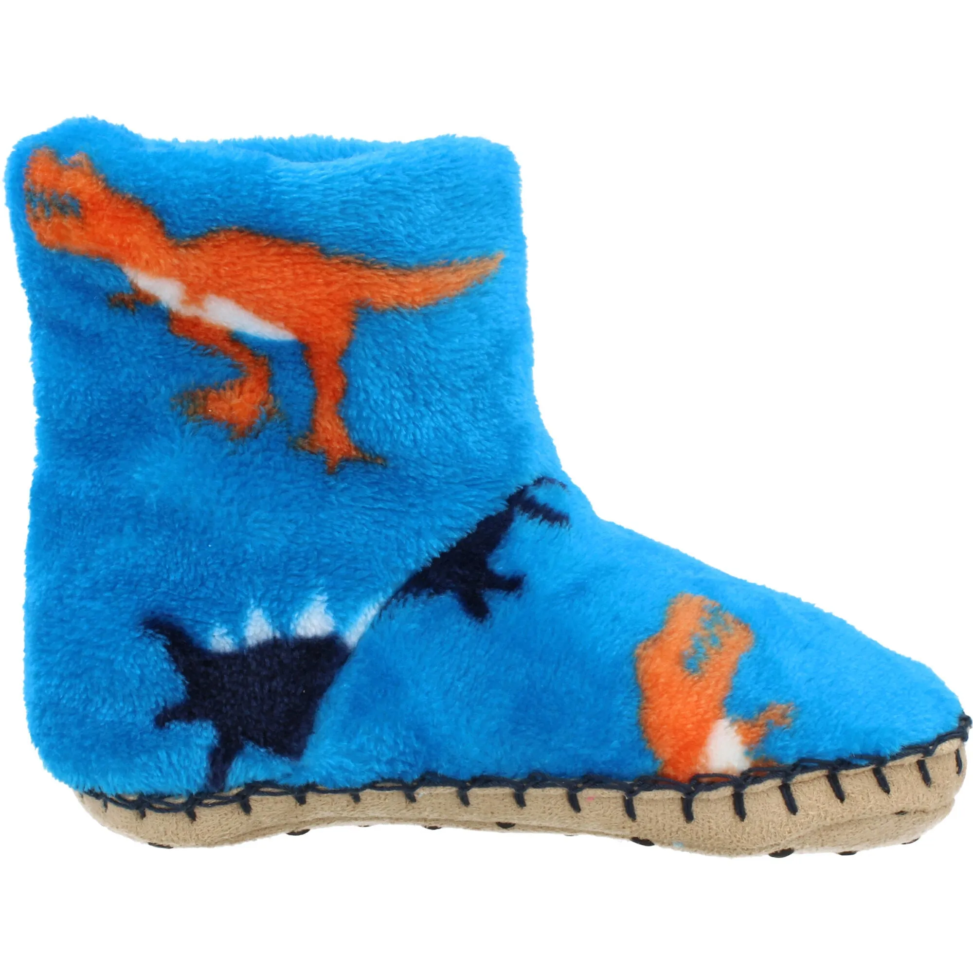 Hatley Wild Dinos Blue Danube Fleece Slippers