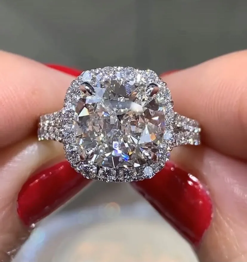 Henri Daussi Platinum Certified Diamond Engagement Ring With Cushion 4.97ct tw