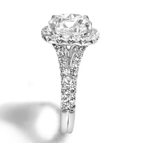 Henri Daussi Platinum Certified Diamond Engagement Ring With Cushion 4.97ct tw