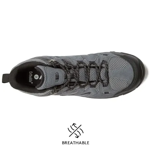 HI-TEC Ravus WP Mid Waterproof Hiking Boots for Men, Lightweight Breathable Outdoor Trekking Shoes - Dark Grey, 8 Medium