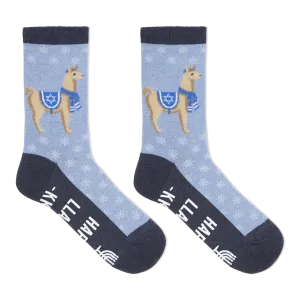 HOTSOX Women's Happy Llamakkah Crew Socks