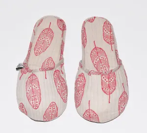 House Slippers | Feathers Red