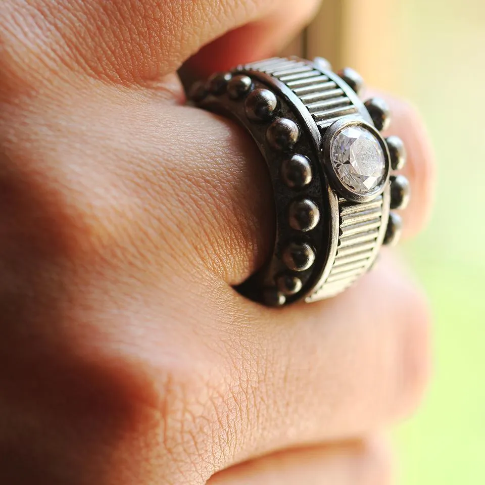 Ice jewelry- black bikers ring