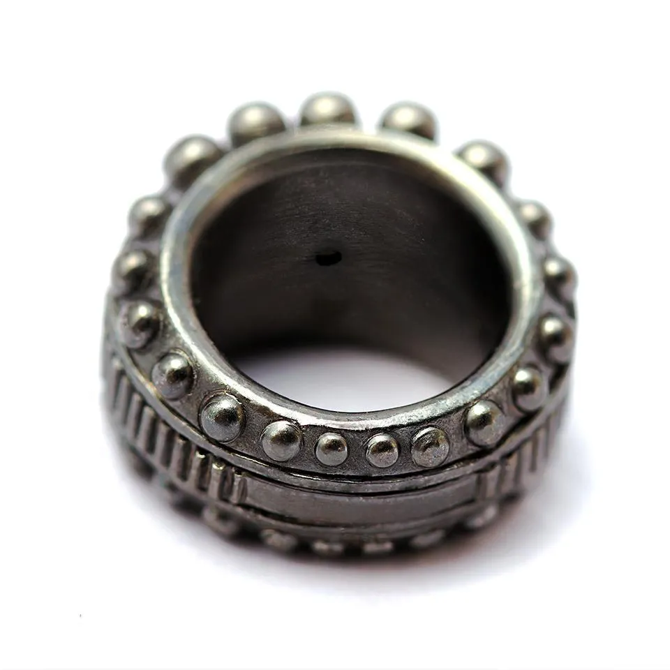 Ice jewelry- black bikers ring