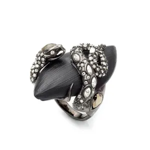 Imperial Noir Coiled Snake Ring size 7