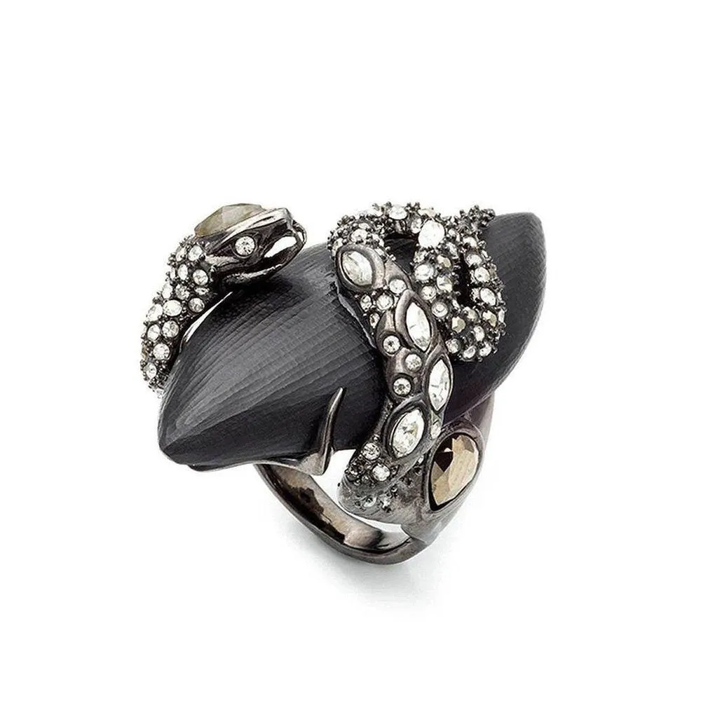 Imperial Noir Coiled Snake Ring size 7