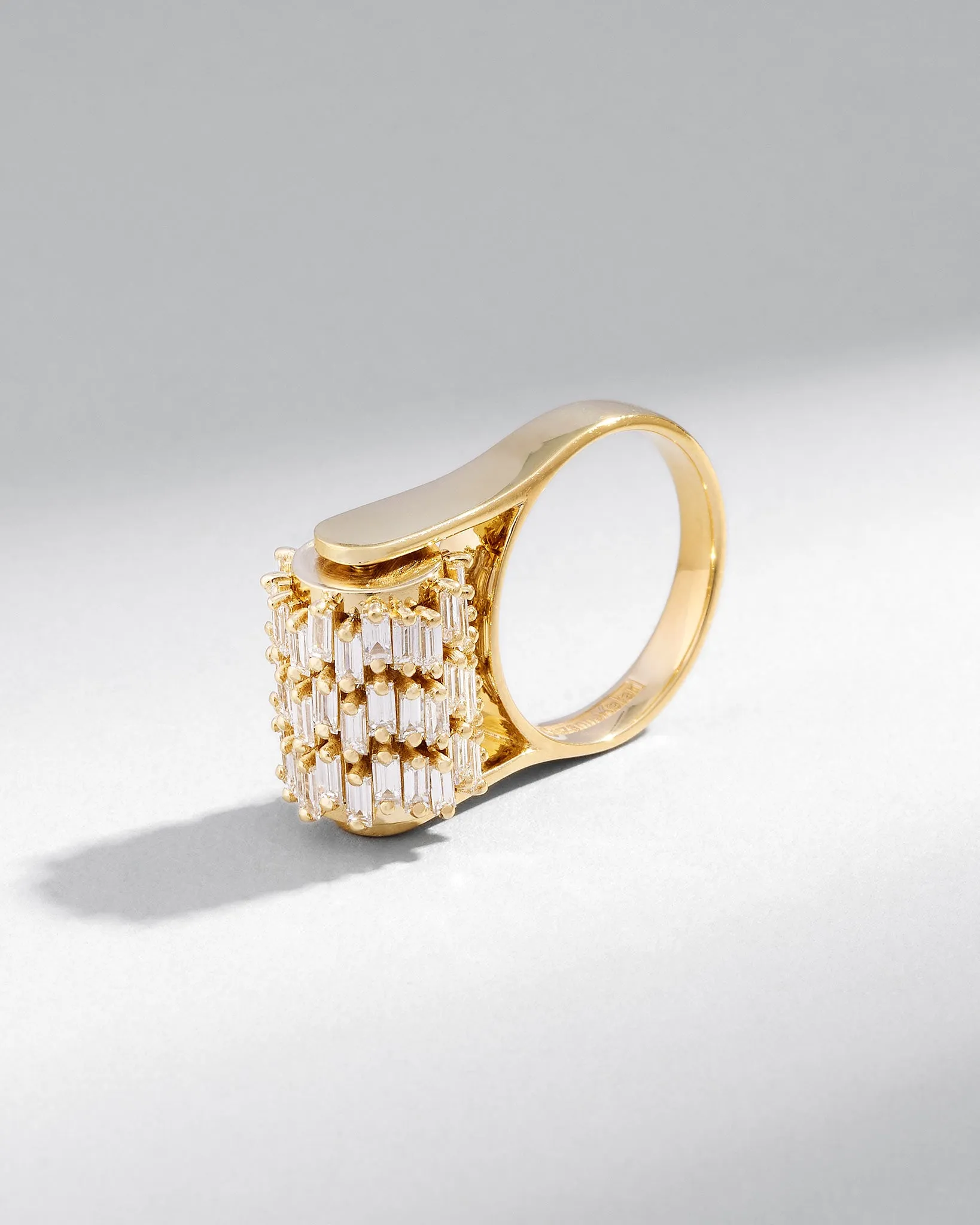 Infinite Triple Row Diamond Spinner Ring