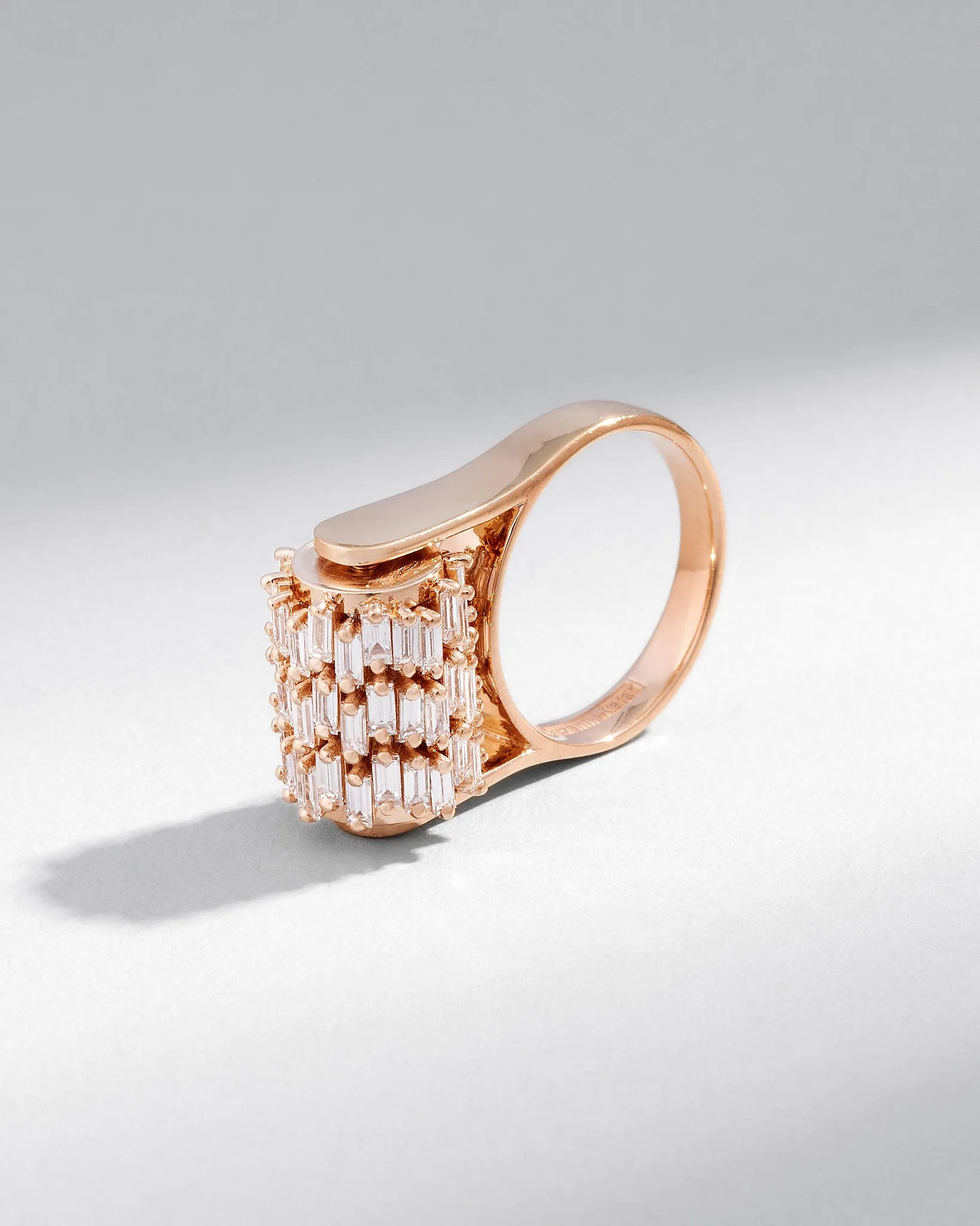 Infinite Triple Row Diamond Spinner Ring