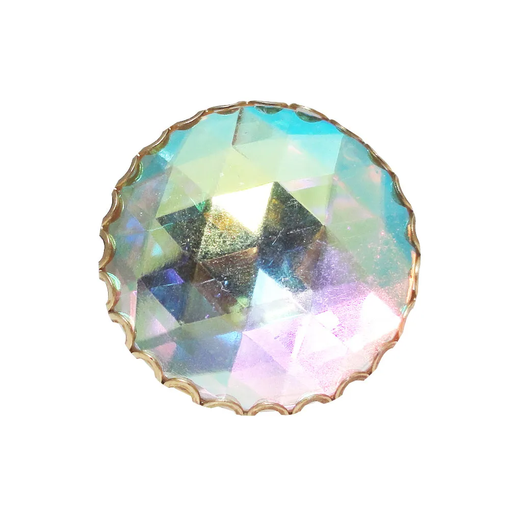 Iridescent glass cocktail ring