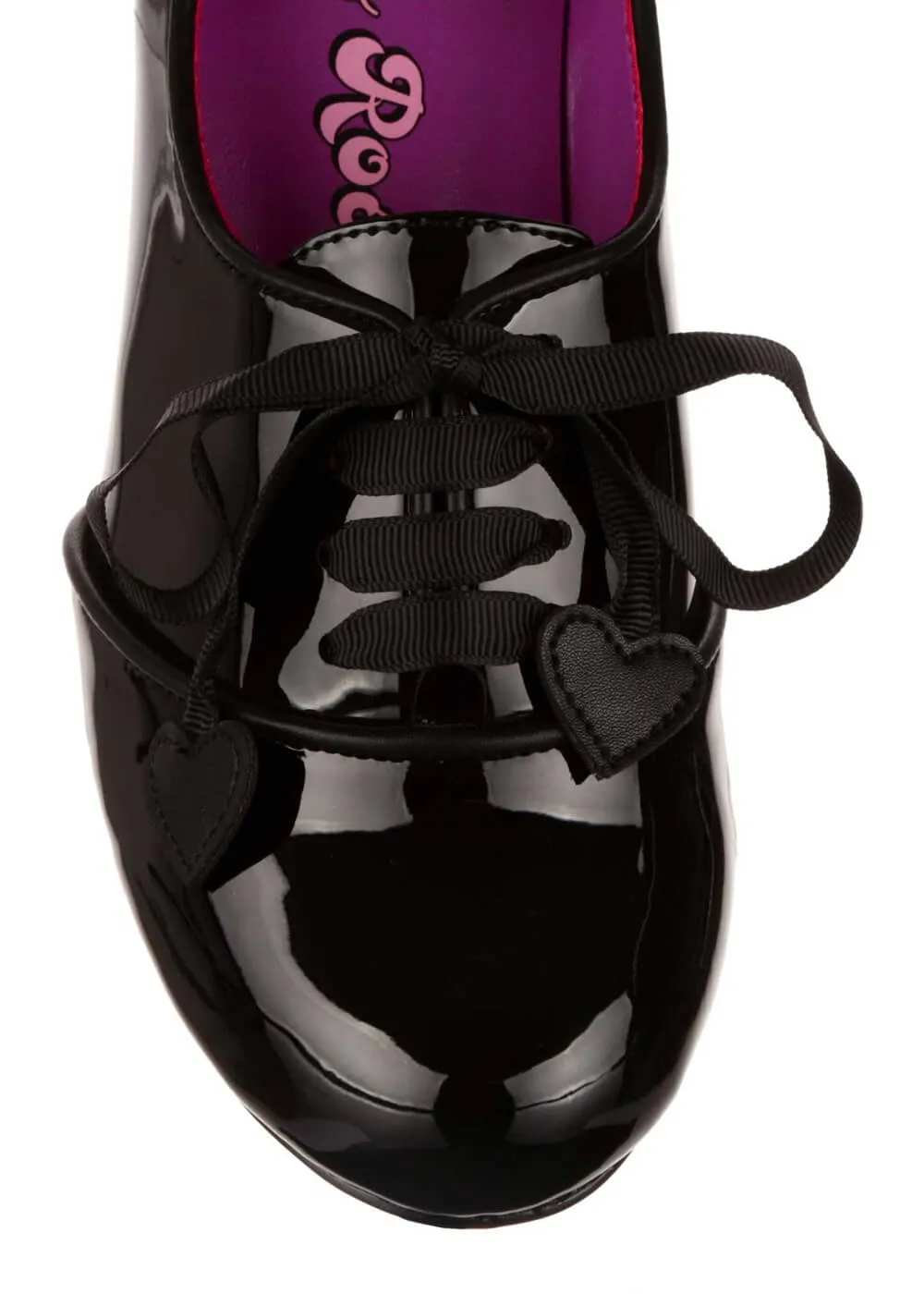 Irregular Choice Bed of Roses Dear Dolly Patent Pumps Black