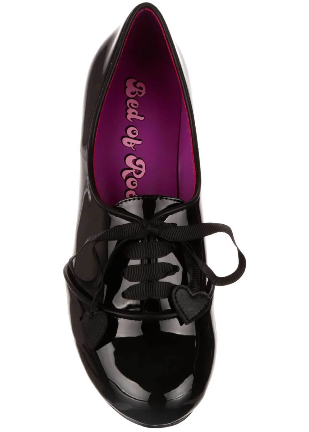 Irregular Choice Bed of Roses Dear Dolly Patent Pumps Black