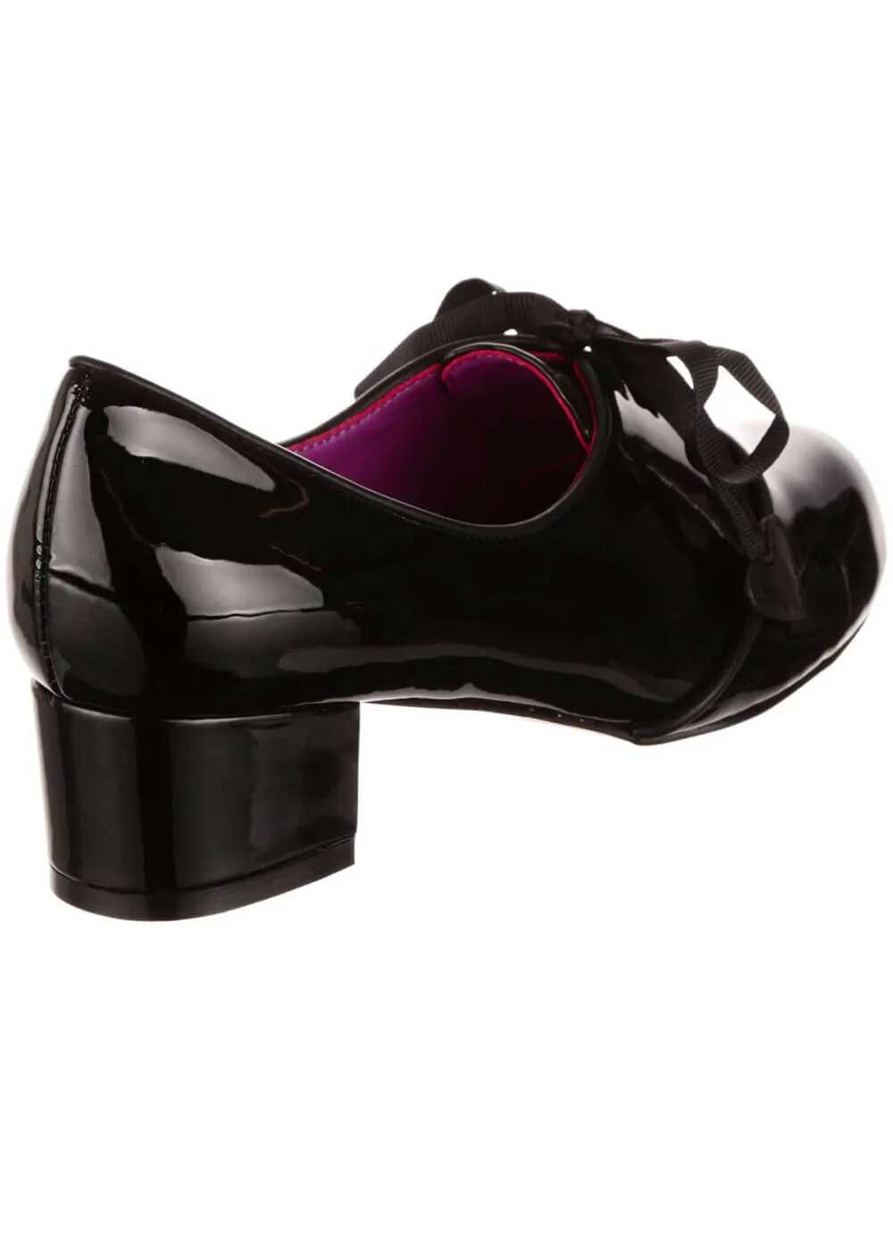 Irregular Choice Bed of Roses Dear Dolly Patent Pumps Black