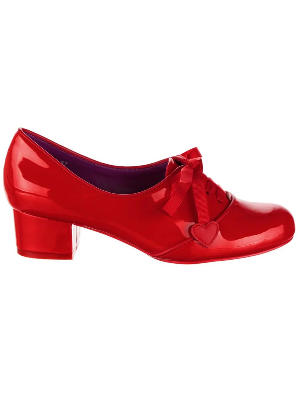 Irregular Choice Bed of Roses Dear Dolly Patent Pumps Red